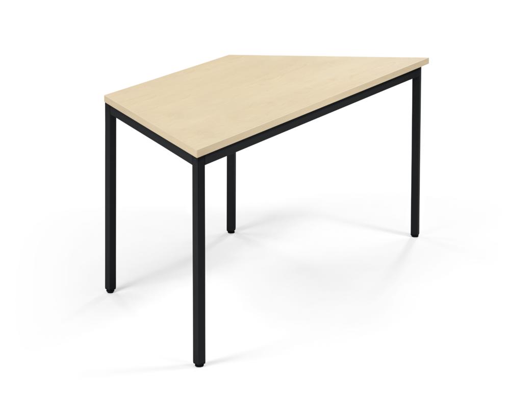Konferenztisch PROFI MODUL | Ahorndekor | 1600 | 690 | Tiefschwarz RAL 9005 | Trapez