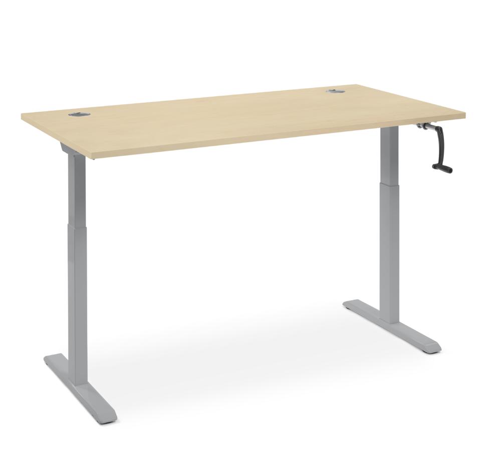 Schreibtisch manuell höhenverstellbar Flex Modul K | Ahorndekor | 1600