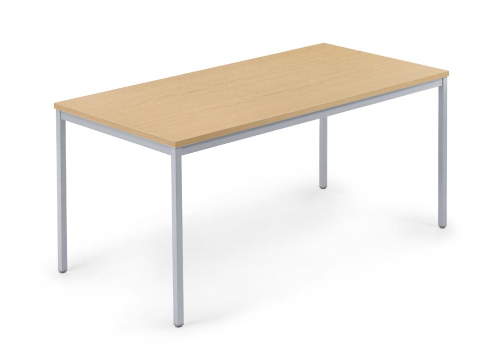 Konferenztisch MODUL | Buchedekor | 2000 | 800 | Alusilber RAL 9006 | Rechteck