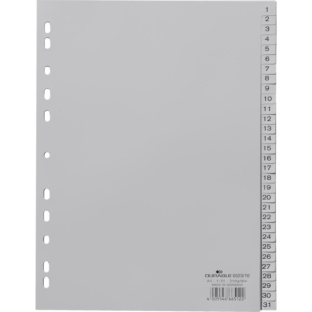 DURABLE Register 652310 DIN A4 volldeckend 1-31