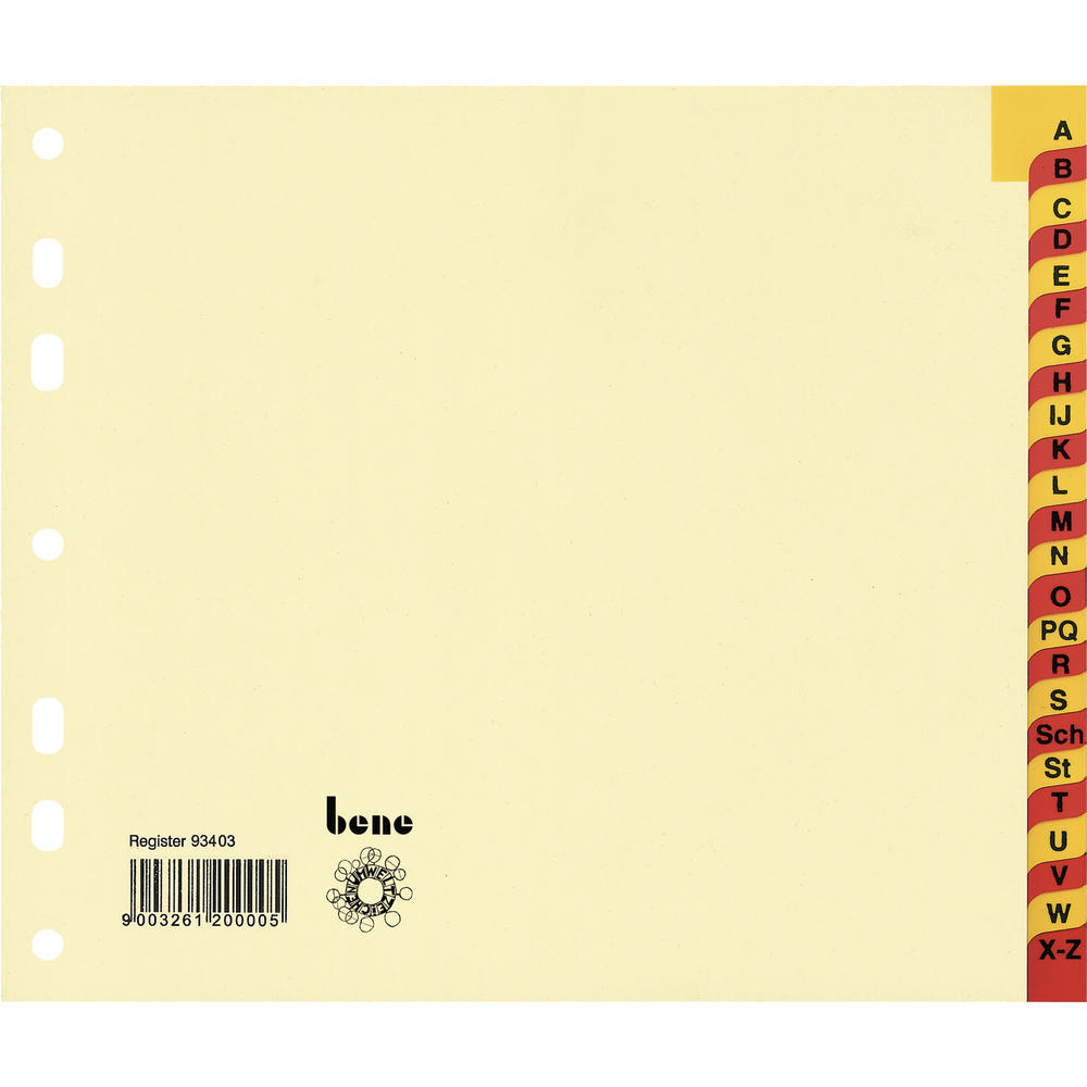 Bene Register 93403 A-Z DIN A4 halbe Höhe 24teilig