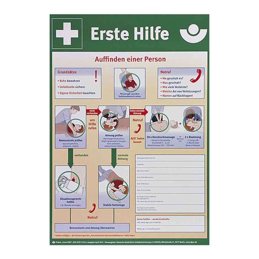 SÖHNGEN Erste Hilfe Anleitung 8001034 nach BGI