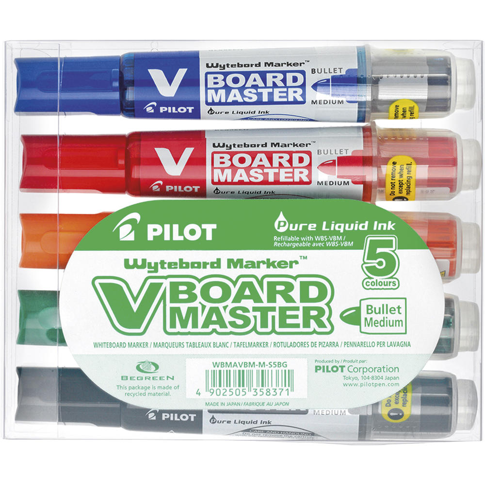 PILOT Whiteboardmarker V 5080S5BG Rundspitze sort.