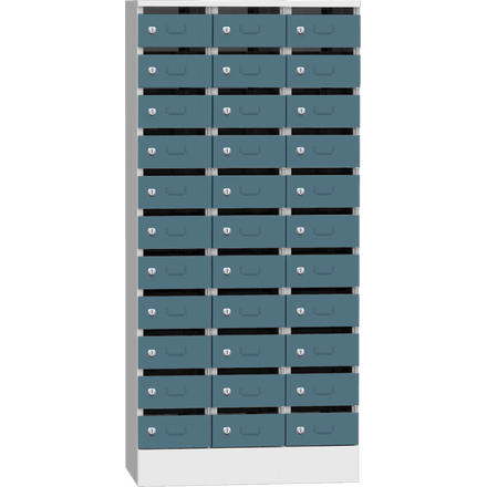 Postverteilerschrank mit 33 Fächern | Blaugrau RAL 7031 | 300