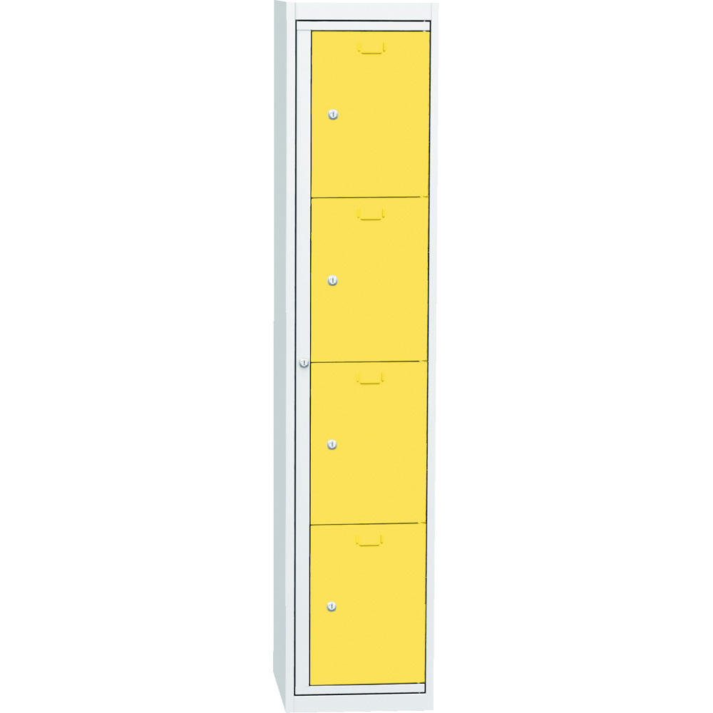 Wäscheausgabeschrank mit 4 Ausgabefächern | Verkehrsgelb RAL 1023 | Zylinderschloss