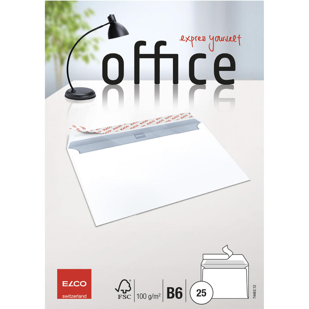 ELCO Briefumschlag Office 7449212 B6 oF hk weiß 25