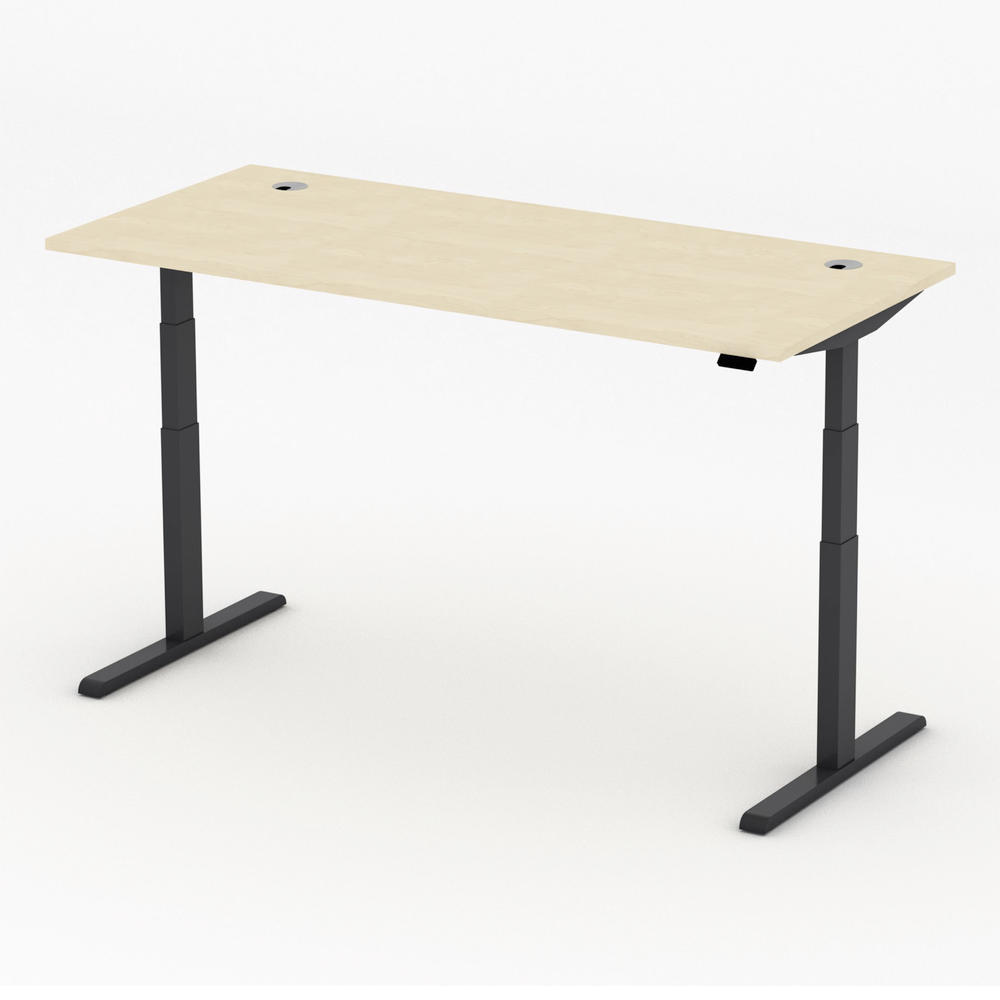 Höhenverstellbarer Schreibtisch PRO MULTI MODUL | Ahorndekor | 1800 | Schwarz