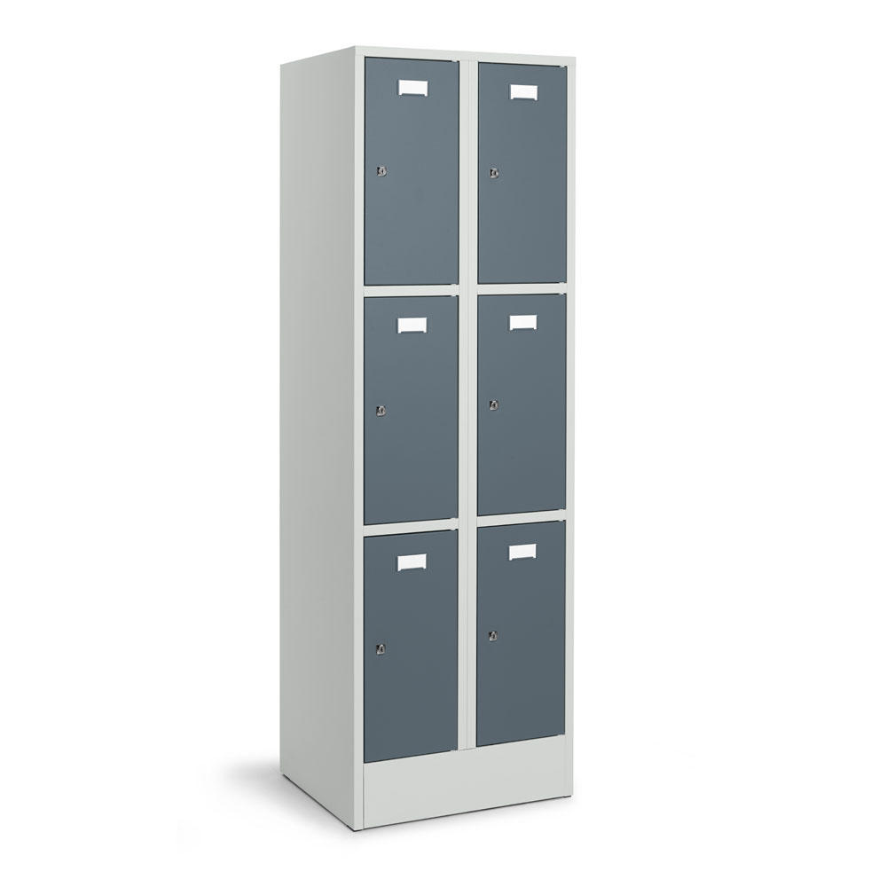 Schließfach-Stahlschrank SYSTEM SP1 COLOR | Blaugrau RAL 7031 | 300 | Zylinderschloss