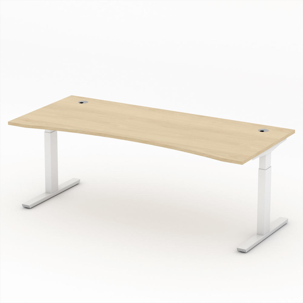 Schreibtisch Cockpit T-Fuß PROFI MODUL | Buchedekor | 1800 | Weiß