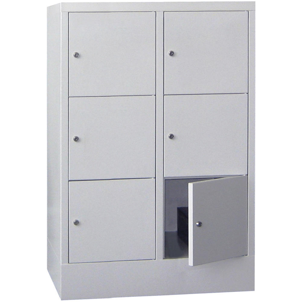 Schließfachschrank CLASSIC mit glatten Türen | Lichtgrau RAL 7035 | 400 | 2 | 6