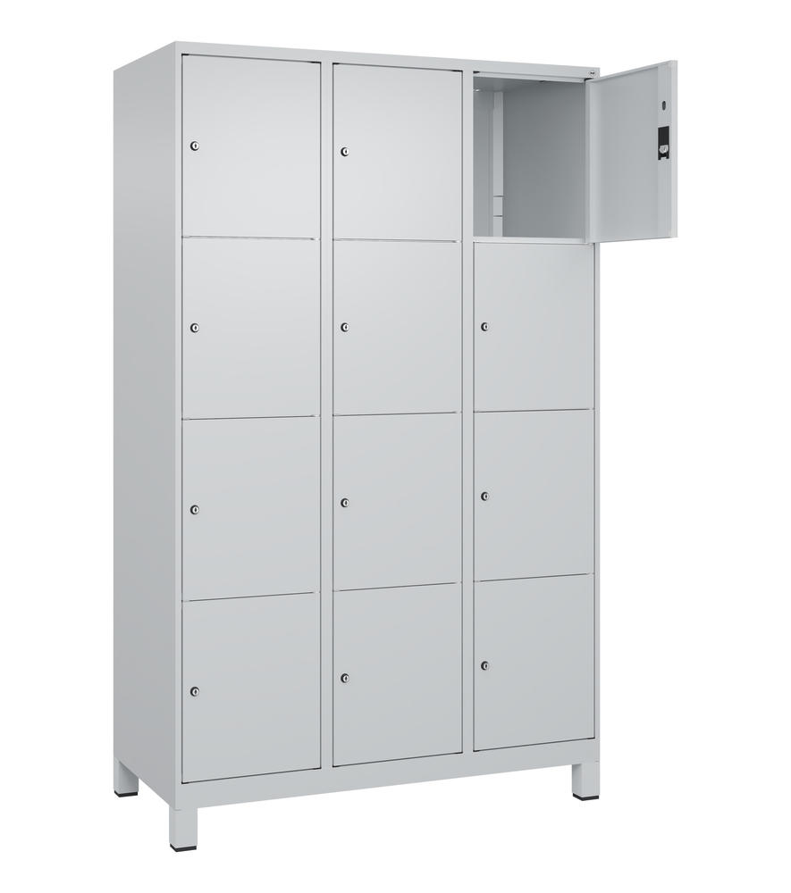 Schließfachschrank CLASSIC PLUS, mit Füßen | Lichtgrau RAL 7035 | mit Füßen | Lichtgrau RAL 7035 | 400 | 3 | 12