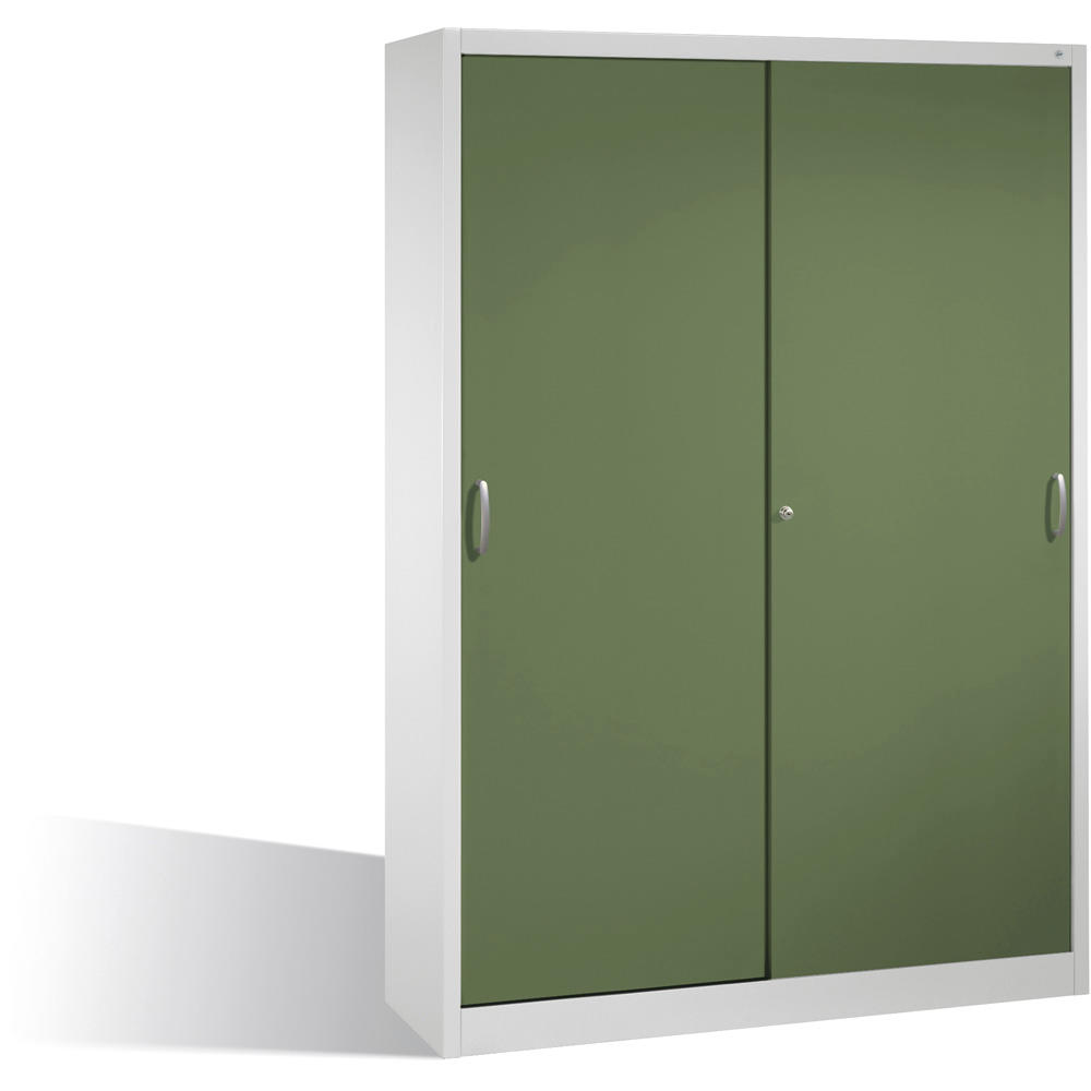 Schiebetürenschrank SYSTEM STB 100 | Resedagrün RAL 6011 | 1600 | 400