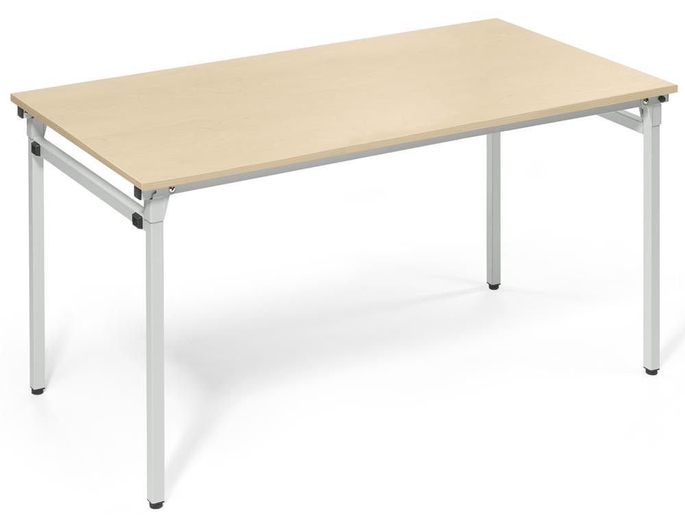 4-Fuß-Klapptisch | Ahorndekor | 1400 | 700 | Alusilber RAL 9006