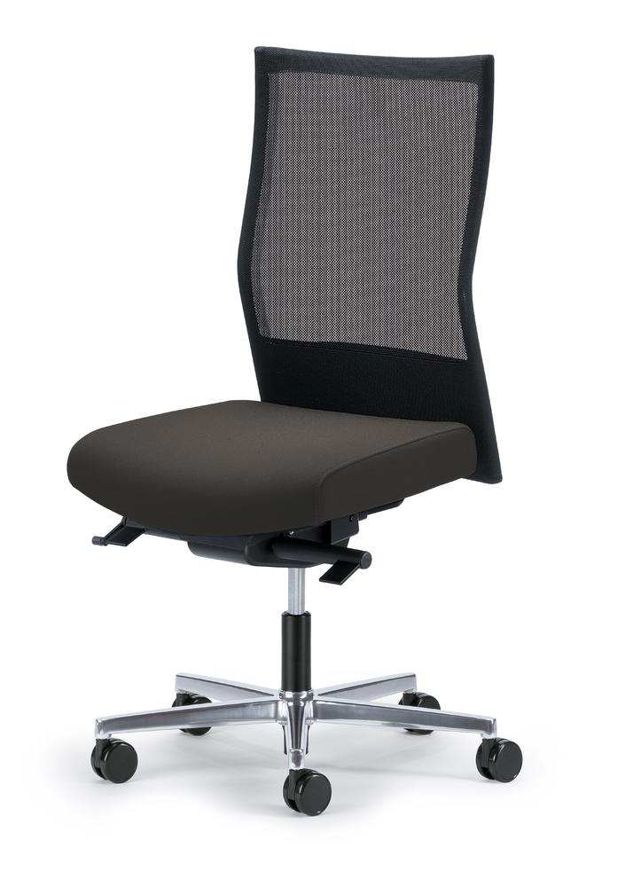 Bürostuhl winSIT NET ohne Armlehnen | Schwarz/Dunkelgrau | Sitztiefenverstellung, Synchronmechanik | Poliert