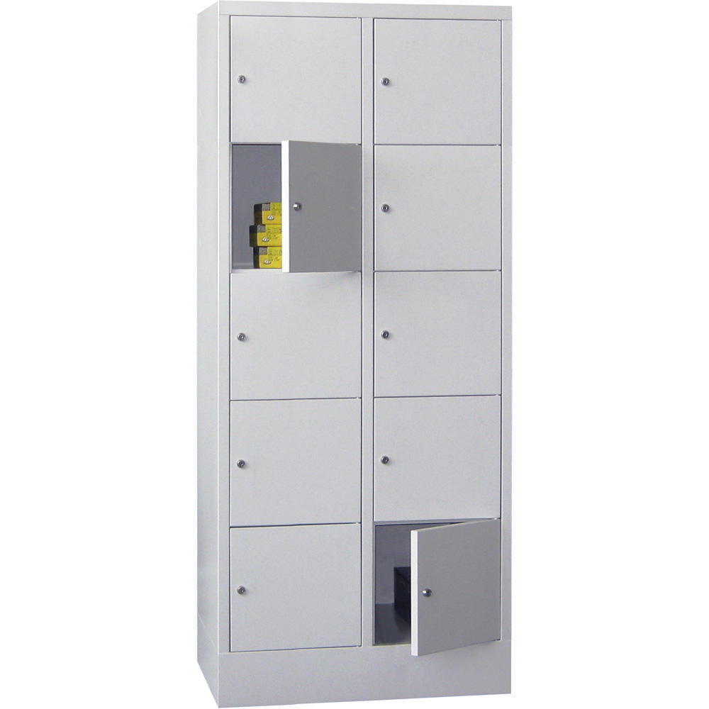 Schließfachschrank CLASSIC mit glatten Türen | Lichtgrau RAL 7035 | 400 | 2 | 10