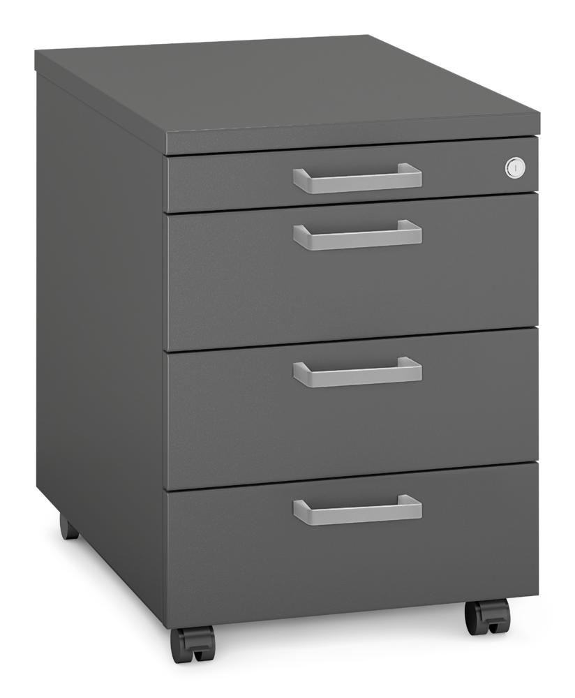 Rollcontainer MULTI MODUL-PRO | Anthrazit | 600 | 1 + 3 Schübe