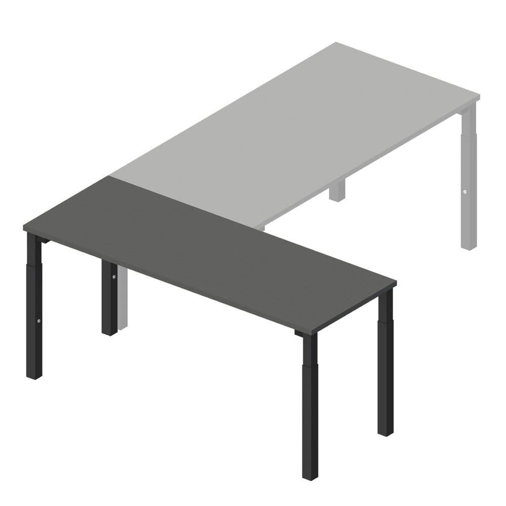Anbautisch 1600 4-Fuß PROFI MODUL | Anthrazit | Tiefschwarz RAL 9005