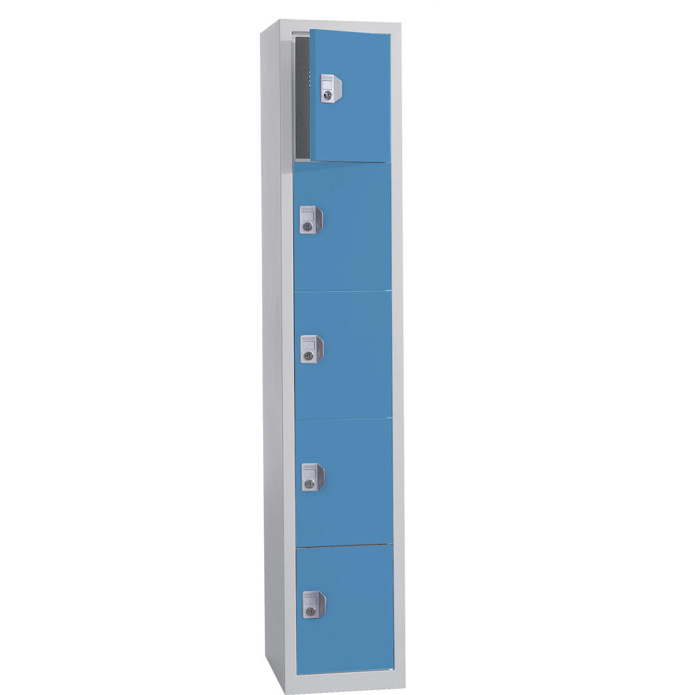 Schließfach-Stahlschrank SP PROFI bodenstehend | Lichtblau RAL 5012 | Bodenstehend | Zylinderschloss