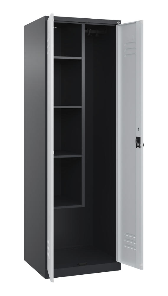 Putzmittelschrank, bodenstehend | Lichtgrau RAL 7035 | Bodenstehend | Schwarzgrau RAL 7021 | 300