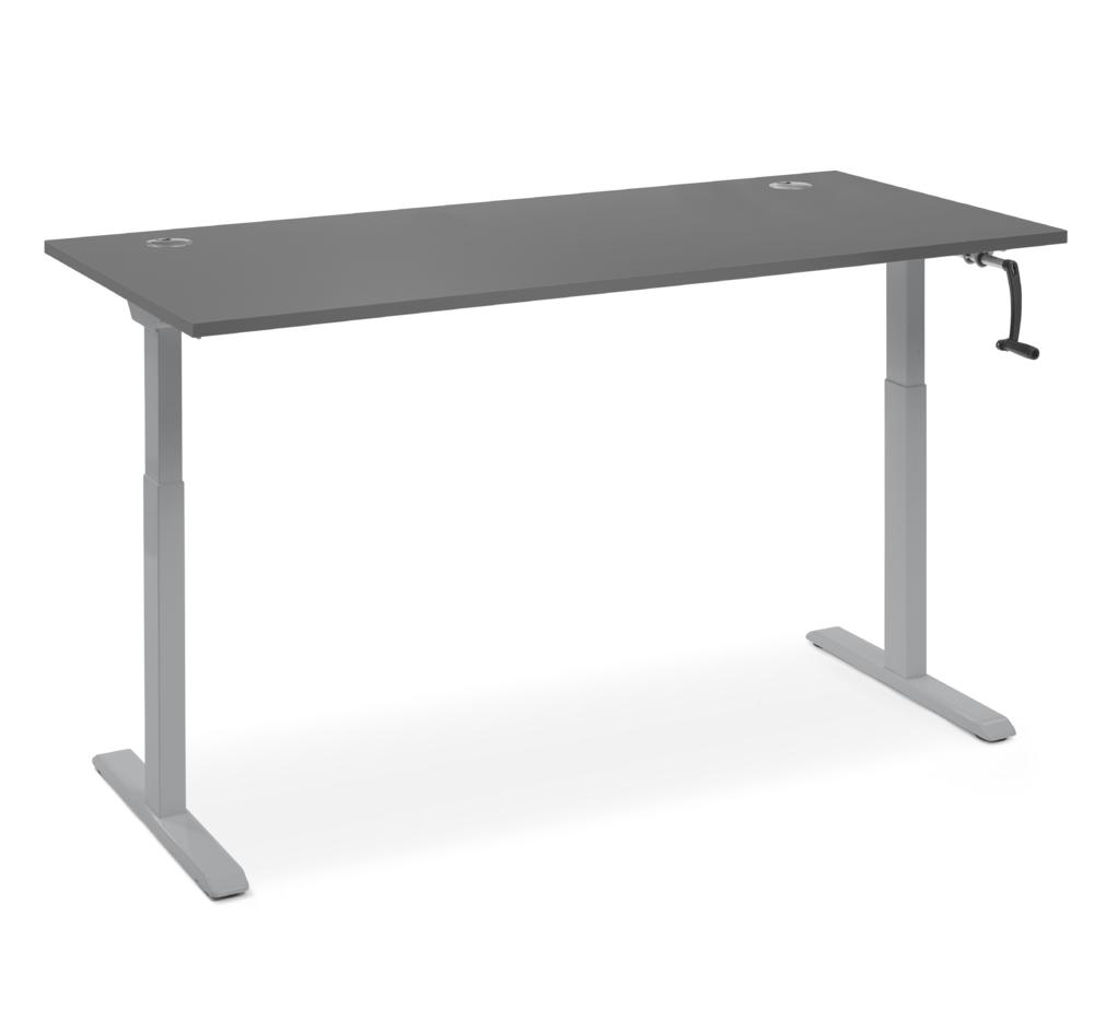 Schreibtisch manuell höhenverstellbar Flex Modul K | Anthrazit | 2000