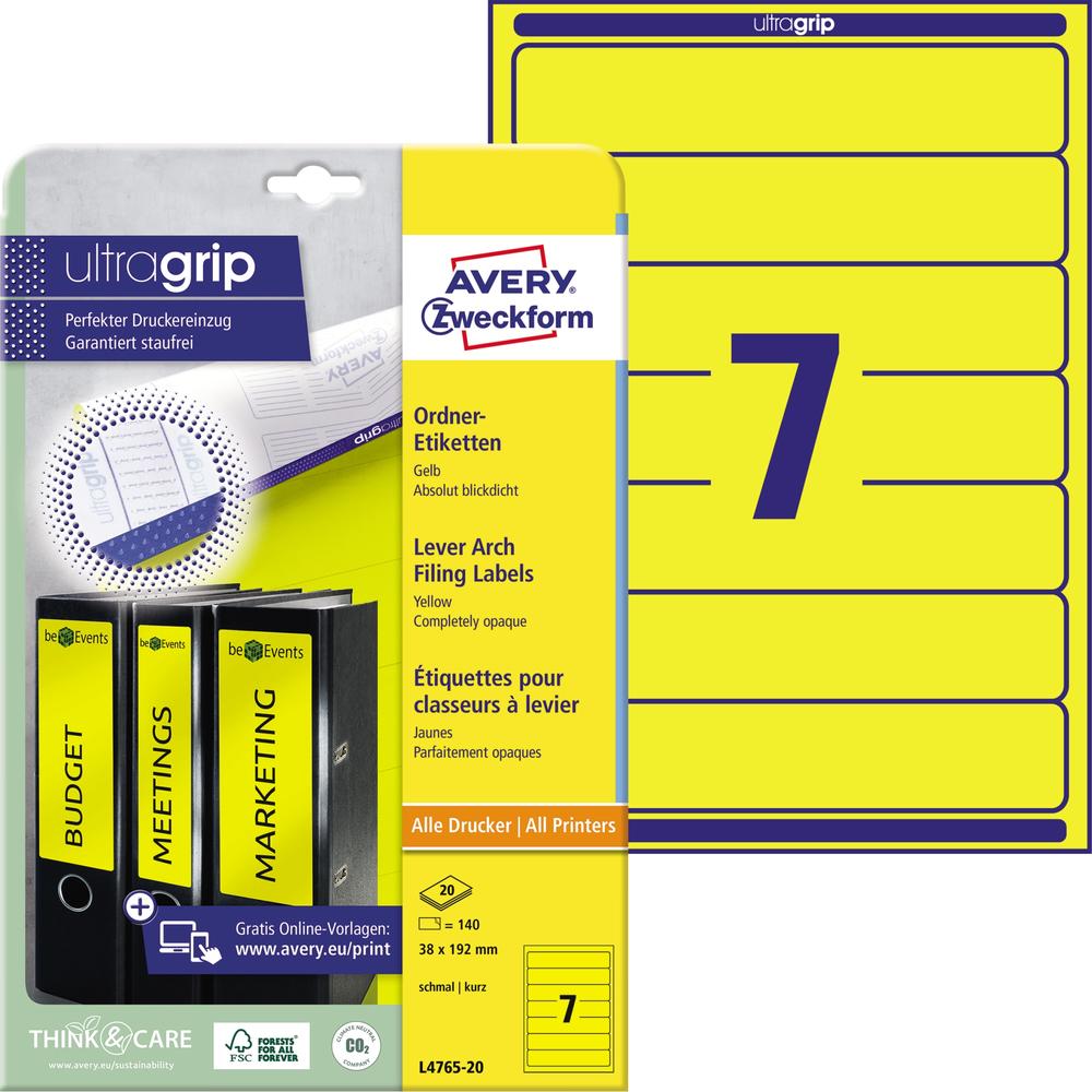 Avery Zweckform Ordneretikett L4765-20 38x192mm ge