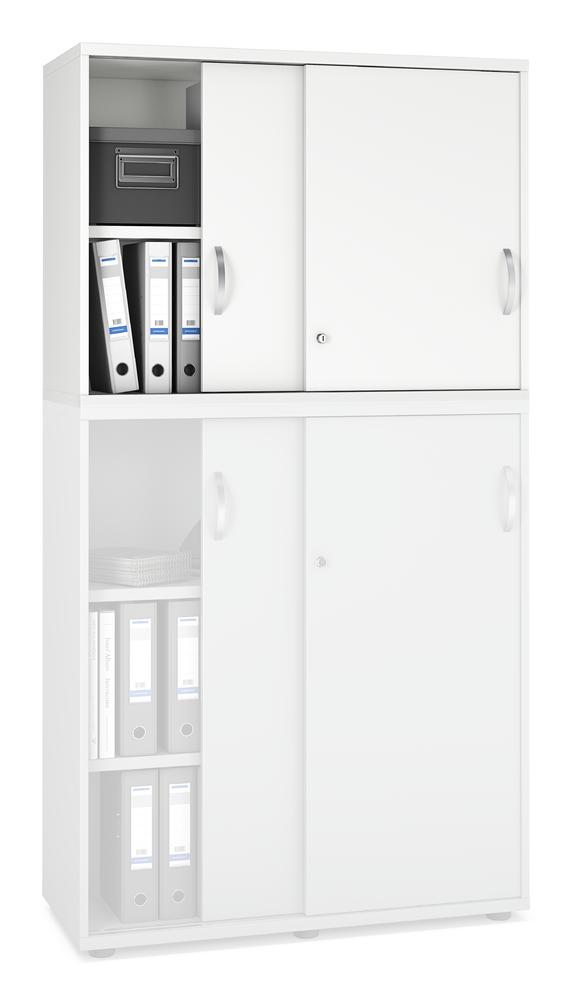 Schiebetüren-Aufsatzschrank PROFI MODUL | Weiß | 1000