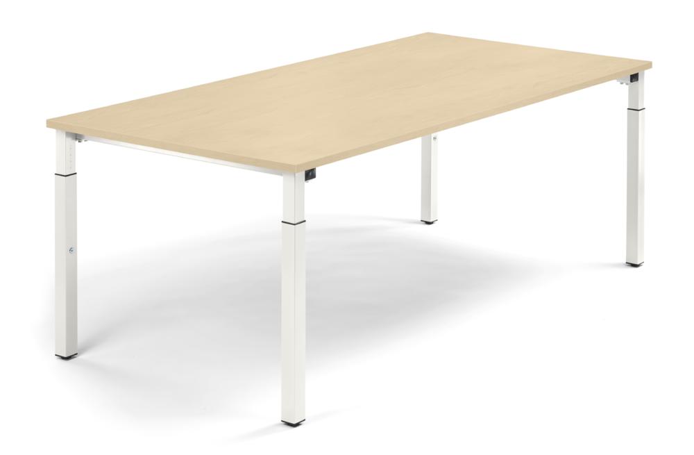 Konferenztisch System MODUL | Ahorndekor | 2000 | 1000 | Weiß RAL 9016