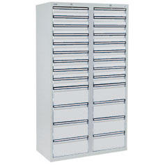 Schubladenschrank SYSTEM DTS 410 | Lichtgrau RAL 7035 | 1800 | 1000 | 26 Schübe