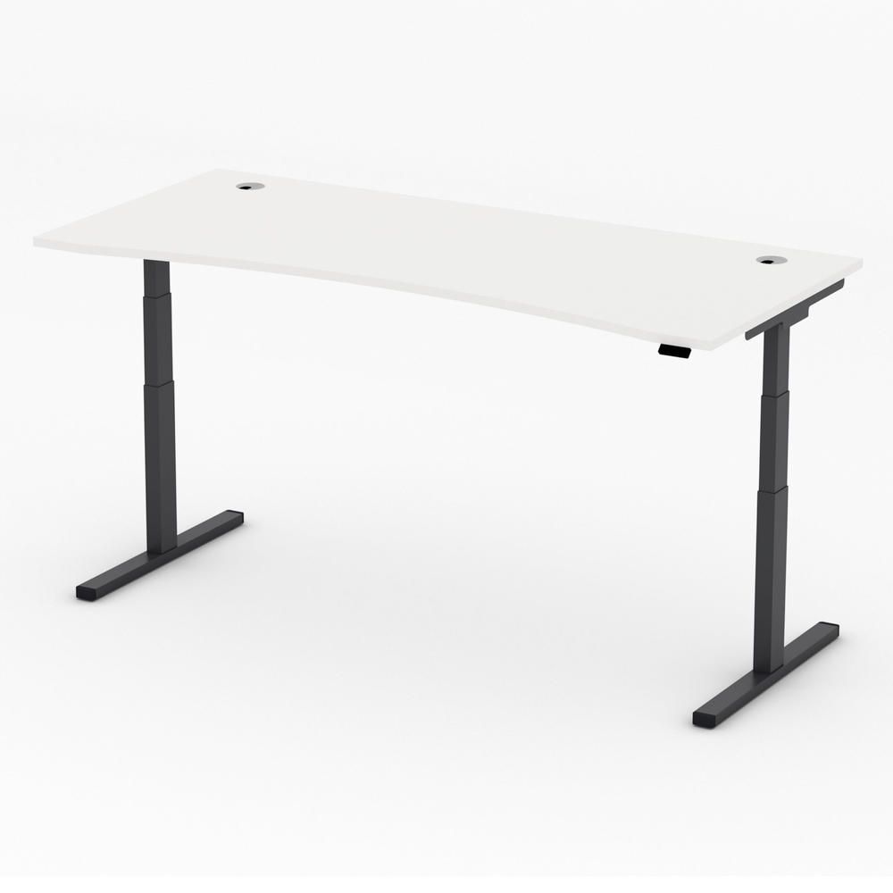 Höhenverstellbarer Schreibtisch MULTI MODUL-PRO | Weiß | 1800 | Schwarz