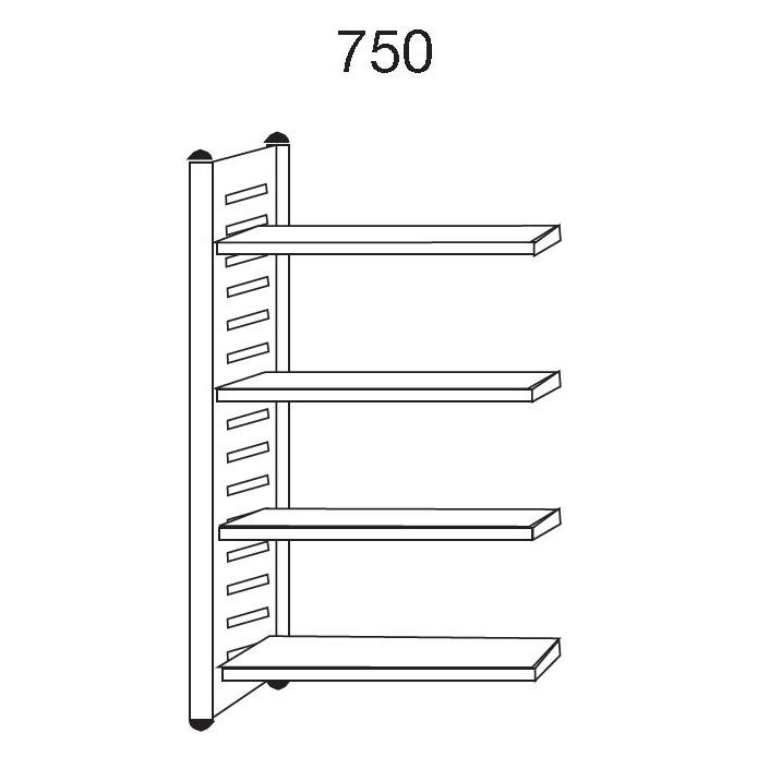 Stahl-Schraubregal STE 1500 | 1800 | Regalfeld | 750 | 400
