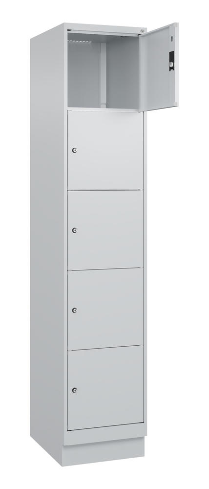 Schließfachschrank CLASSIC PLUS, mit Sockel | Lichtgrau RAL 7035 | mit Sockel | Lichtgrau RAL 7035 | 400 | 1 | 5