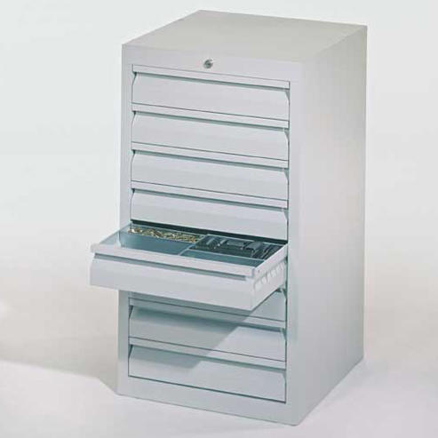 Schubladenschrank SB 100 | Lichtgrau RAL 7035 | 500 | 8 Schübe