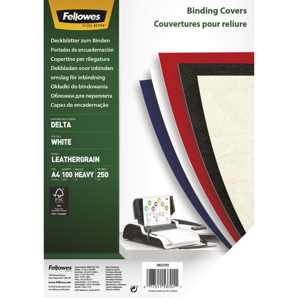 Fellowes Deckblatt Delta 5370104 DIN A4 weiß 100