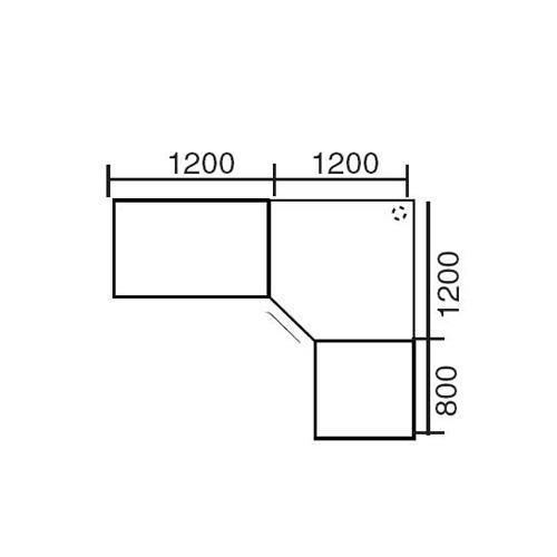 Winkelkombination Basic MULTI MODUL | Ahorndekor | 2400 | 2000 | Alusilber | Winkelkombination eckig