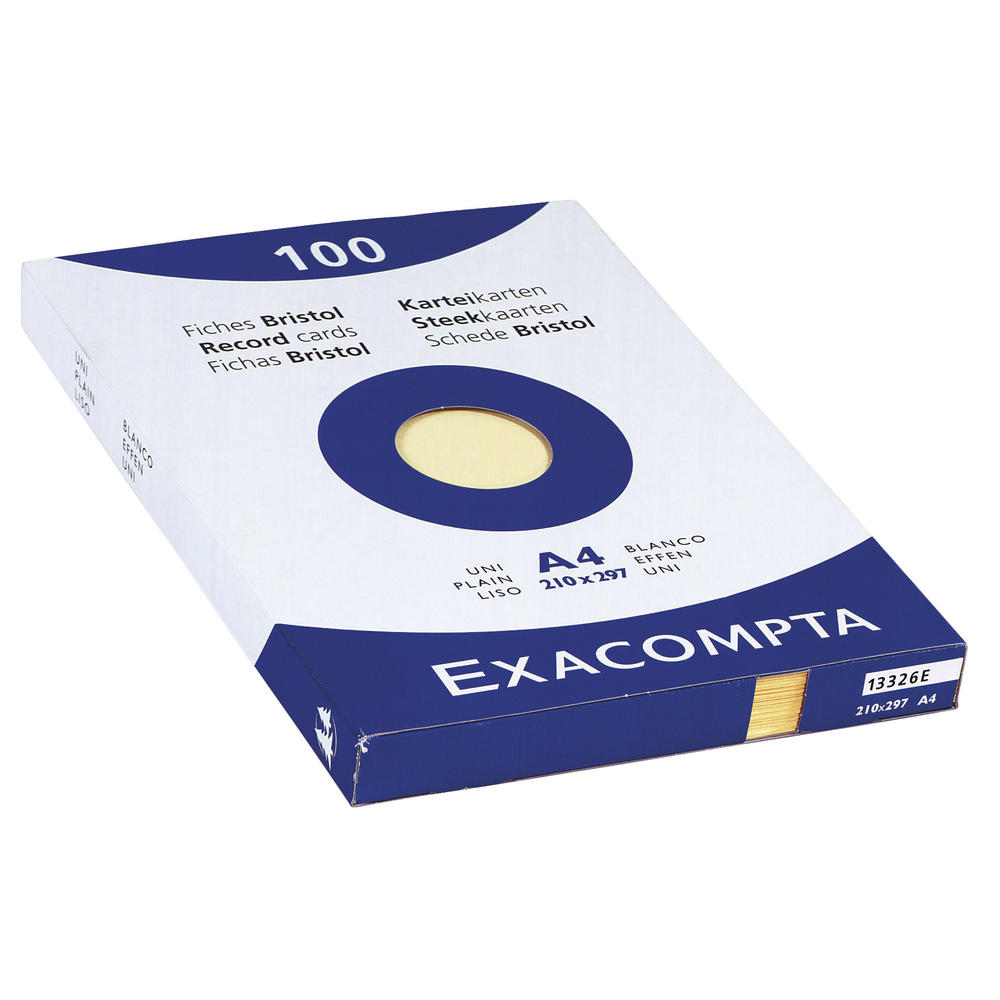 Exacompta Karteikarte 10326E DIN A4 blanko gelb