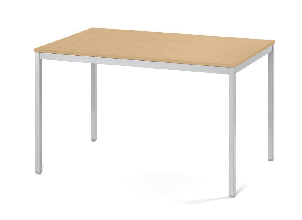 Konferenztisch MODUL | Buchedekor | 1200 | 600 | Alusilber RAL 9006 | Rechteck