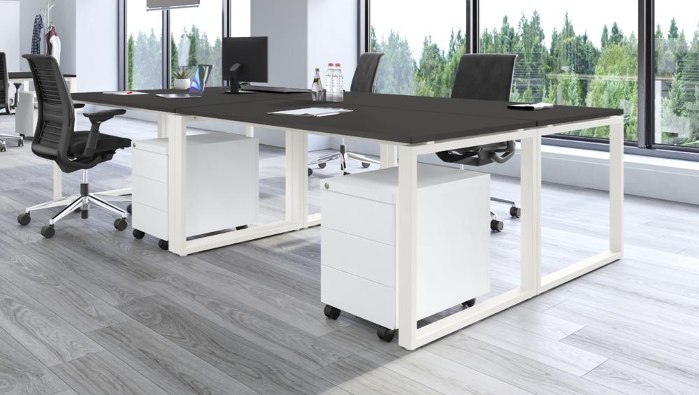 Tisch CELSUS | Anthrazit | 1600 | 800 | Weiß