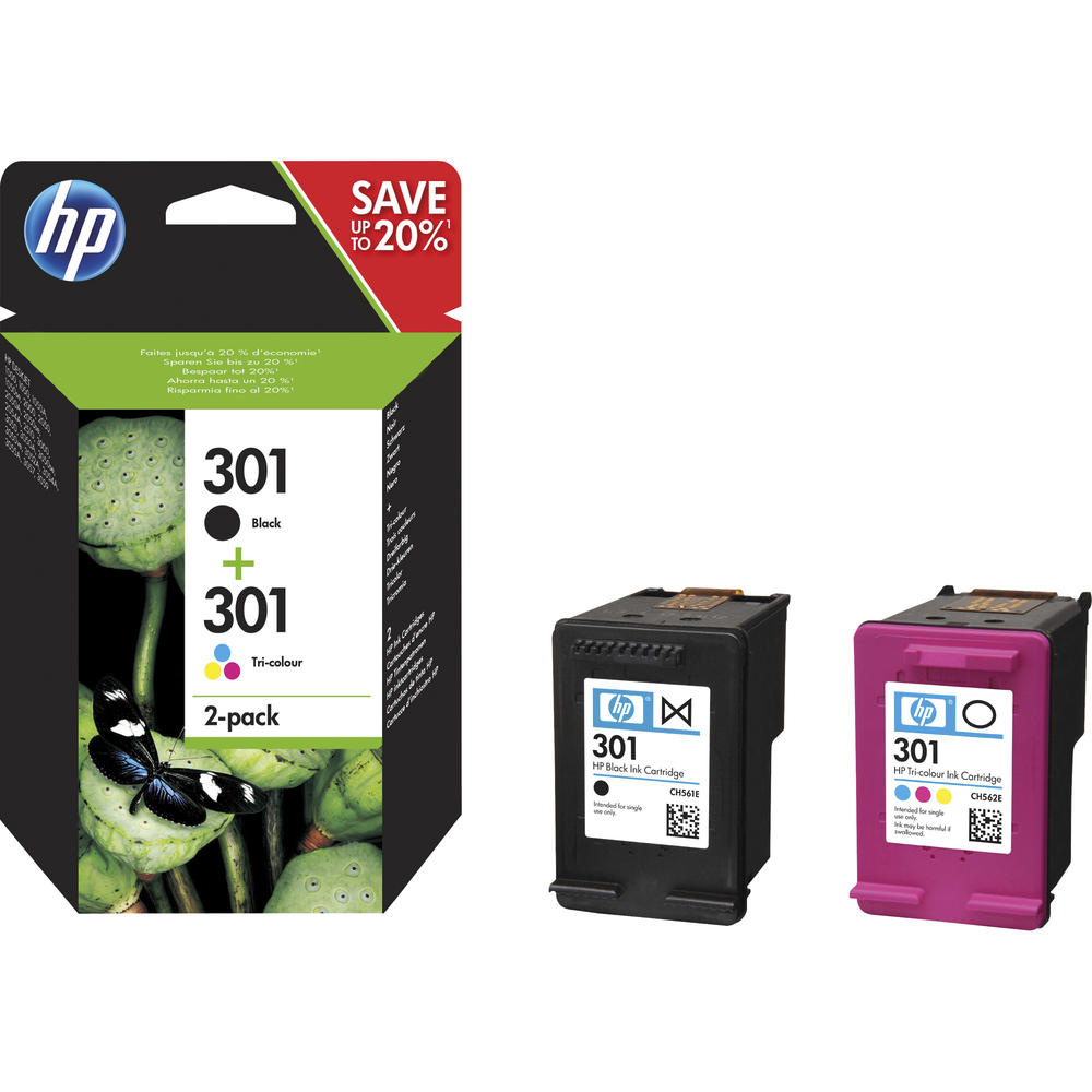 HP Tintenpatrone N9J72AE 301 schwarz/dreifarbig 2