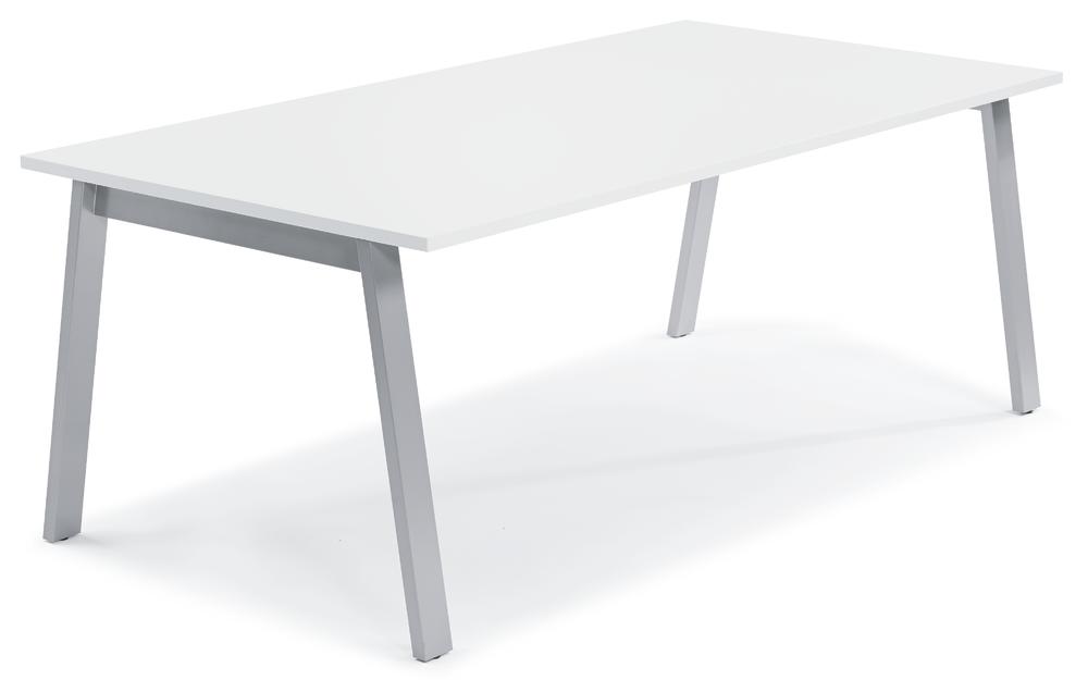 Konferenztisch DELTA RIO | Weiß | 1200 | Alusilber RAL 9006