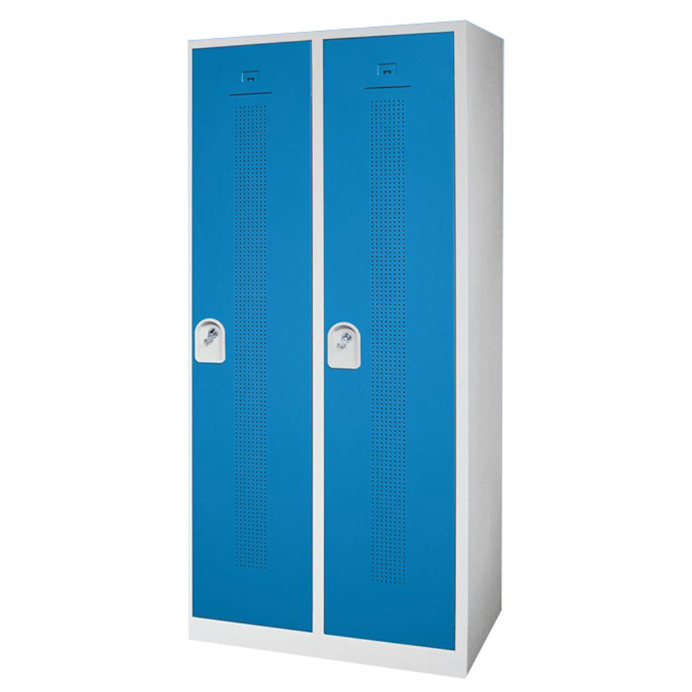 Garderoben-Stahlspind SP1 mit Sockel | Himmelblau RAL 5015