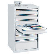 Schubladenschrank SYSTEM DTS 410, 7 Schubladen | Lichtgrau RAL 7035 | 900 | 500 | 7 Schübe