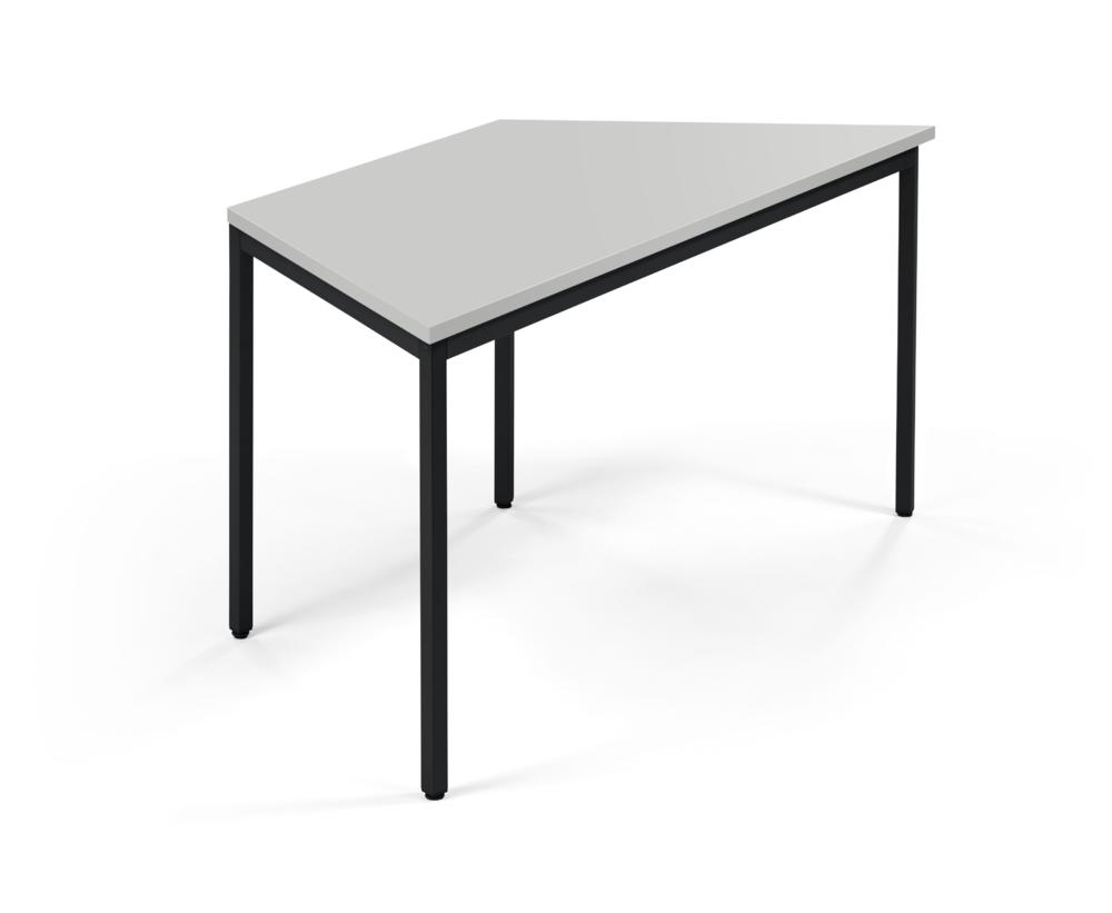 Konferenztisch PROFI MODUL | Lichtgrau | 1600 | 690 | Tiefschwarz RAL 9005 | Trapez