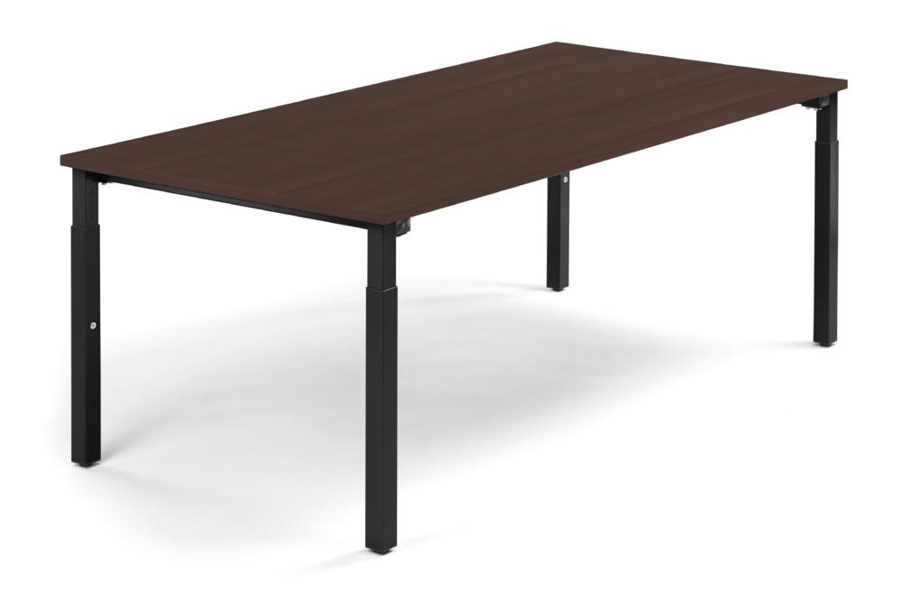 Konferenztisch System MODUL | Nussdekor dunkel | 2000 | 1000 | Tiefschwarz RAL 9005