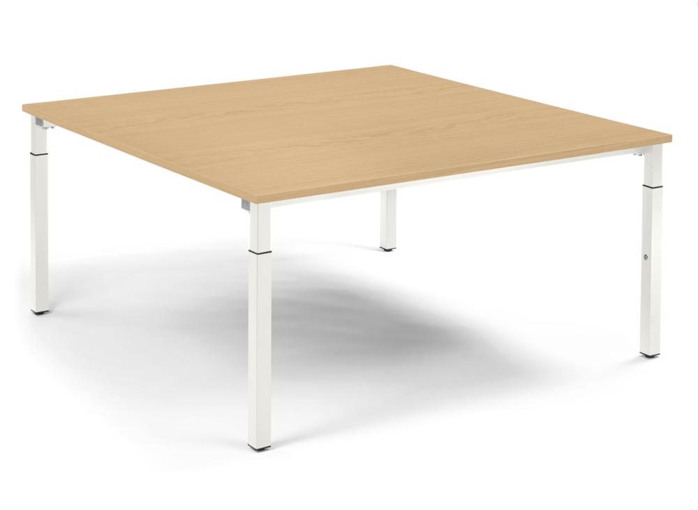 Konferenztisch System MODUL | Buchedekor | 1600 | 1600 | Weiß RAL 9016
