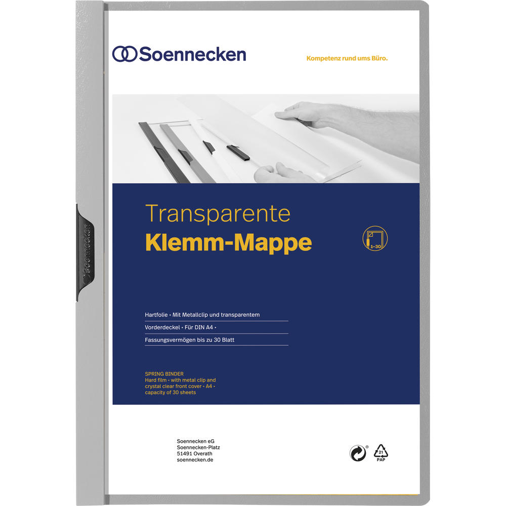 Soennecken Klemmmappe 3319 DIN A4 bis 30Blatt PVC