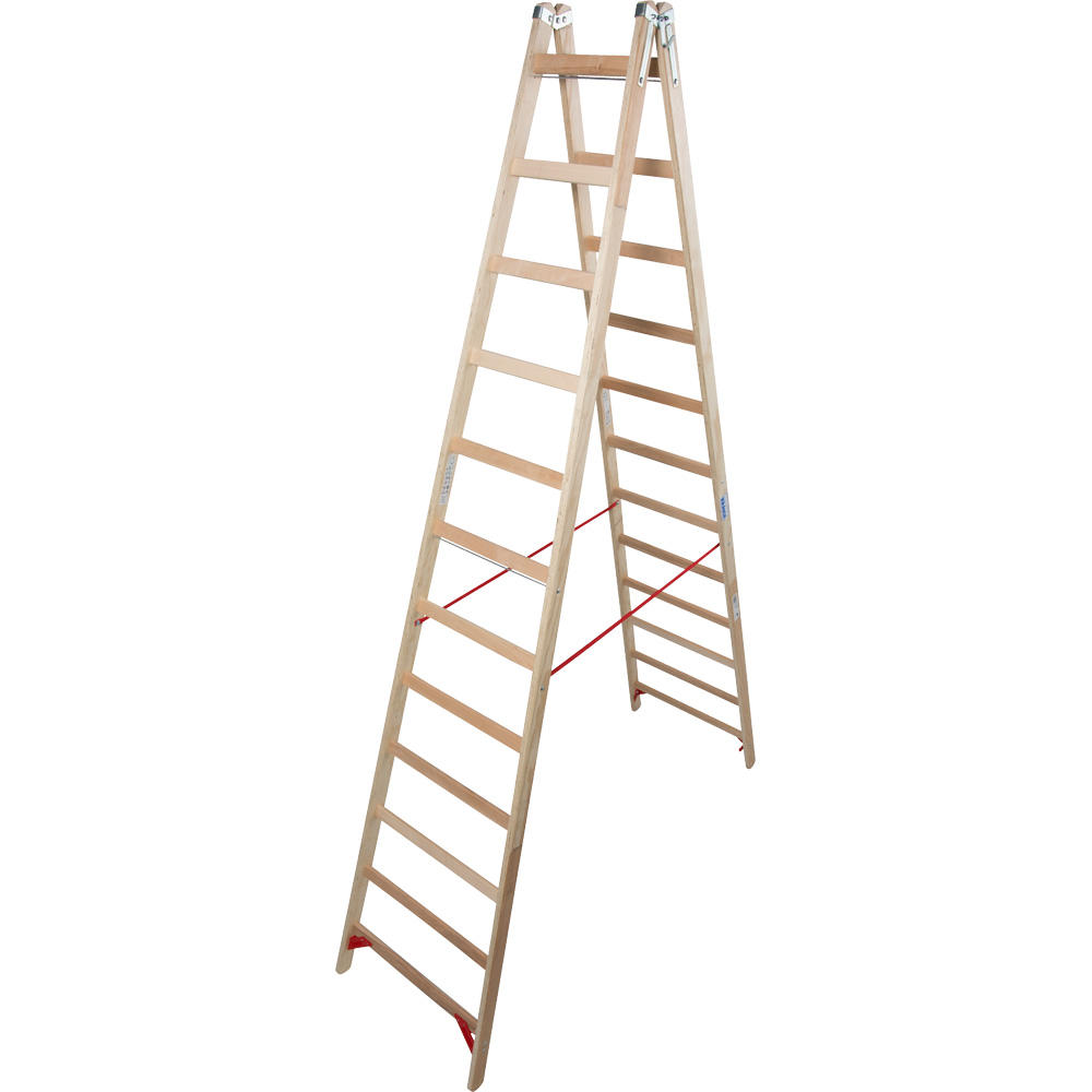 Holz Sprossen-Doppelleiter Stabilo, 2x12 Sprossen | 4540
