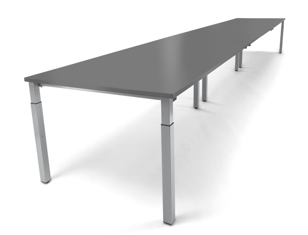 Konferenztisch System MODUL | Anthrazit | 6000 | 1000 | Alusilber RAL 9006