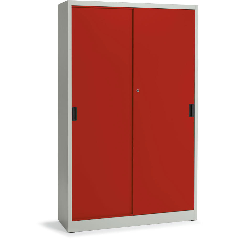 Werkstatt-Schiebetürenschrank DELTA | Feuerrot RAL 3000 | 1200
