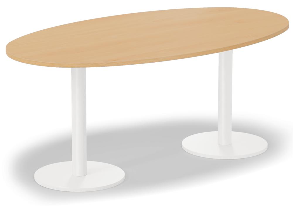 Konferenztisch MODUL | Buchedekor | 1800 | Weiß RAL 9016