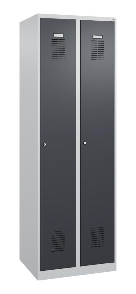 Garderobenspind Basic Plus | Anthrazitgrau RAL 7016 | 2 | Zylinderschloss